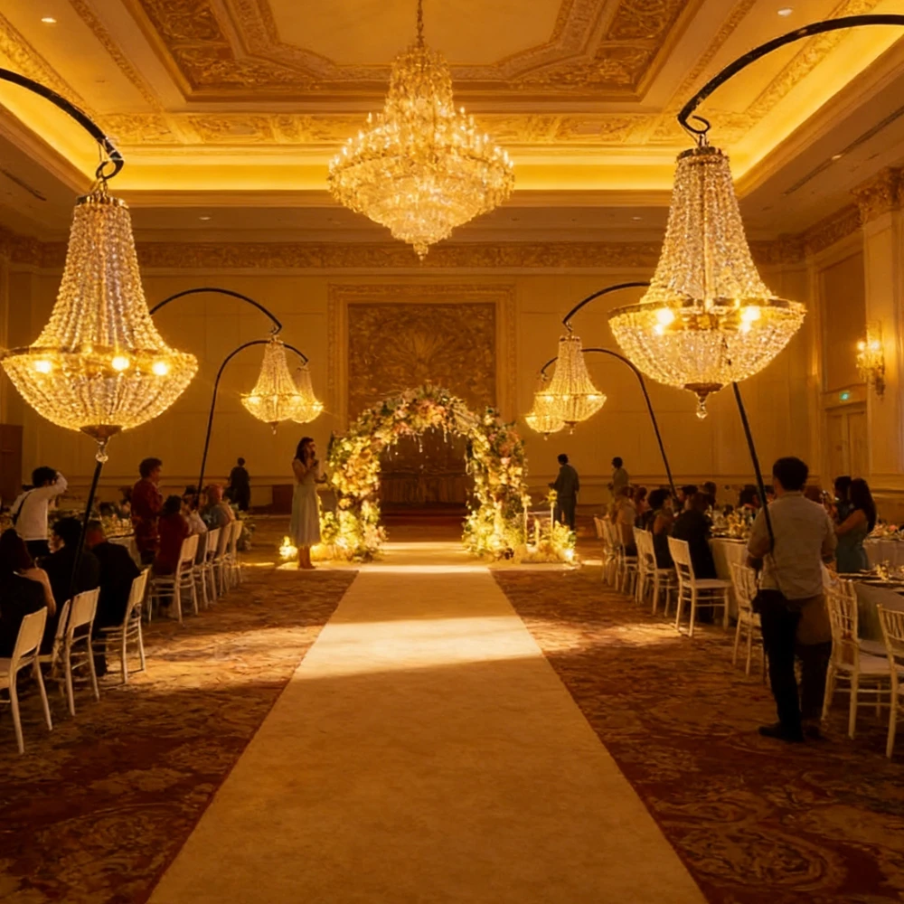 2pcs Wedding Ceiling Decoration Light  acrylic Hanging Chandelier for Wedding Hall Indoor Home Decor