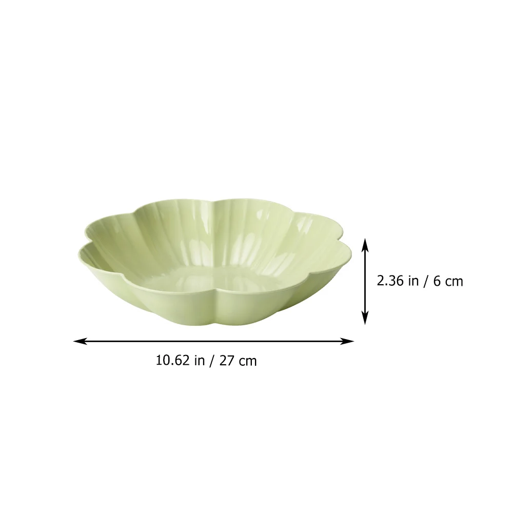 

4Pcs Green Plum Blossom Fruit Plates Thick Plastic Snack Tray Salad Plate Food Safe Home Party Office Use