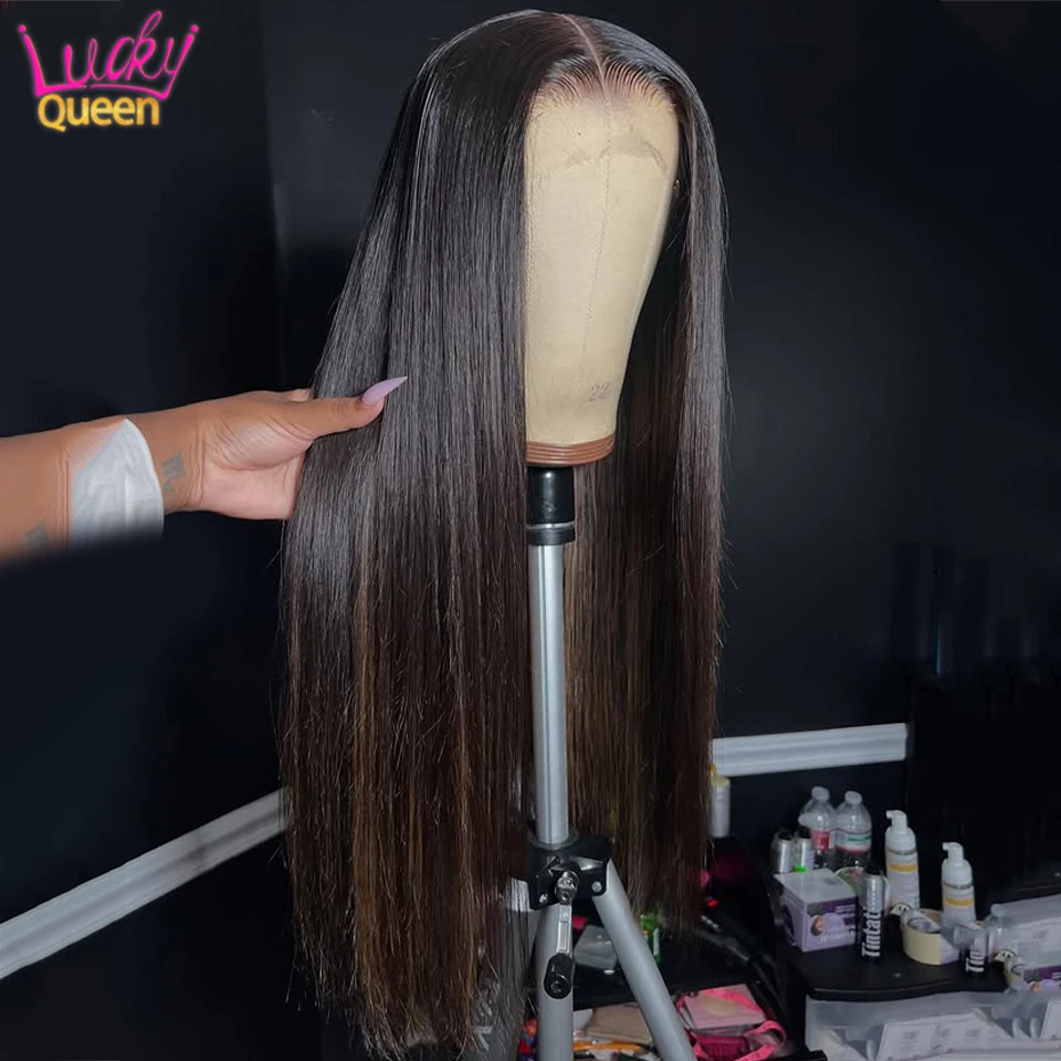 

Ombre Blonde Straight Real Human Hair Wig 13x4 HD Lace Front Human Wig For Women 5X5 lace Closure Wig Pre Plucked Glueless