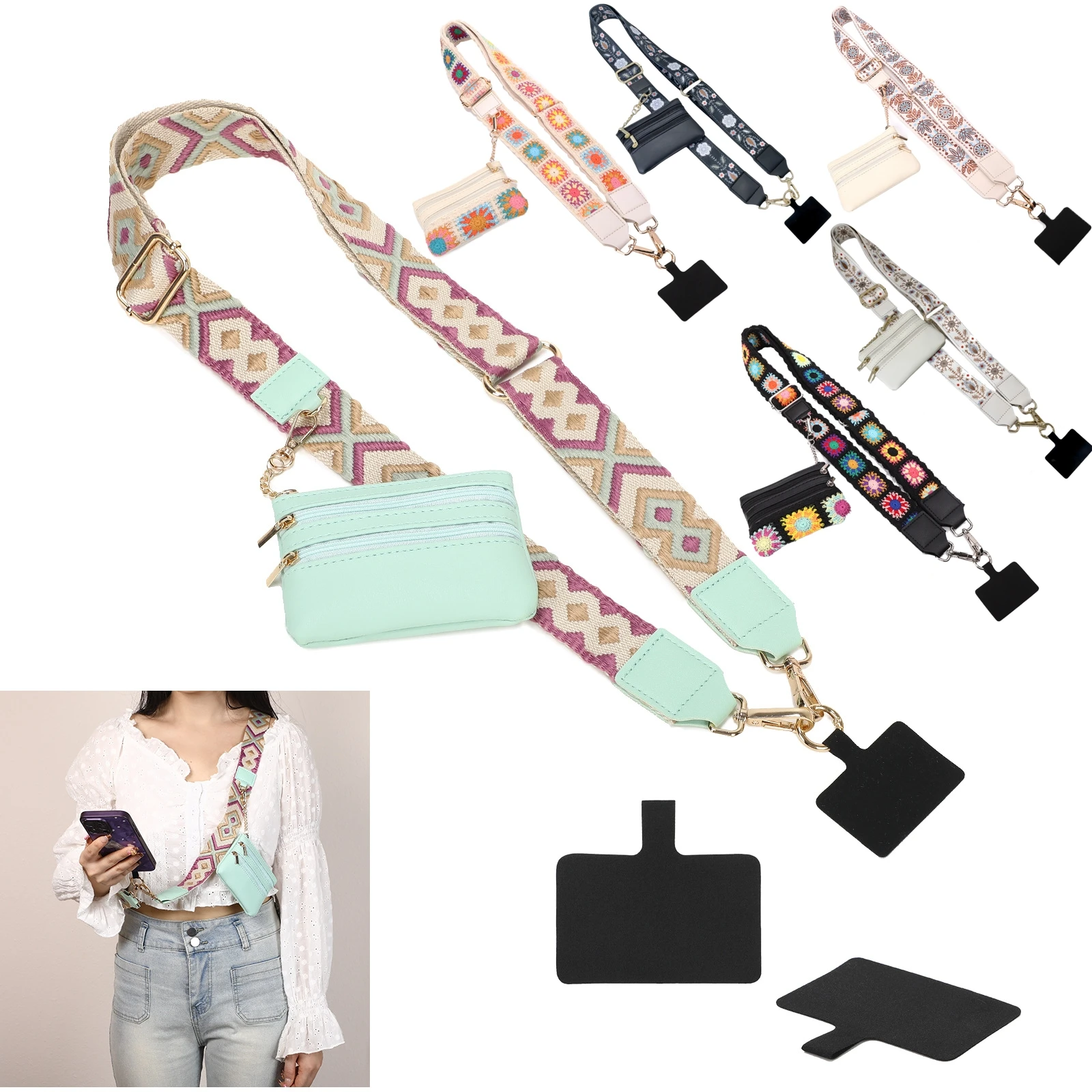 

Модный регулируемый ремешок через плечо для телефона, веревка, подвесные украшения, очаровательный ремешок для телефона с защитой от потери и кошельки для монет