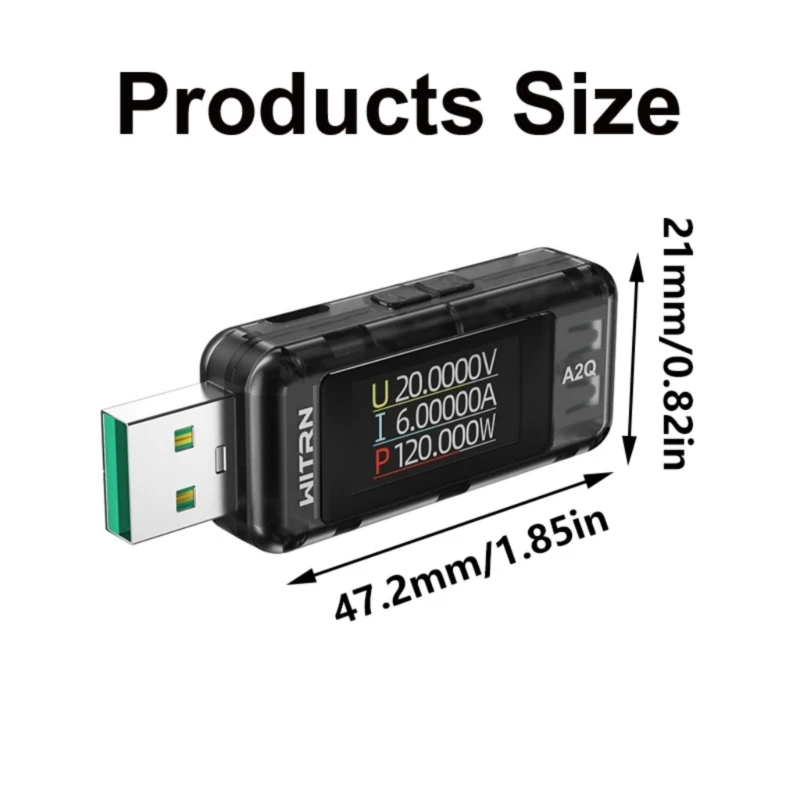 A2Q USB 전압 및 전류 측정기 테스터 휴대 전화 고속 충전 8A 120W USB 전원 테스터 충전 드롭 배송