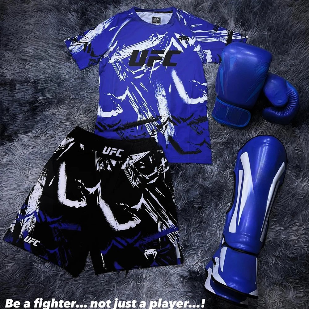

2026 UFC MMA New Blue Heavyweight Fighting Men And Women Boxing Suit Breathable Speed Drying Jiu Jitsu Training Sports Set