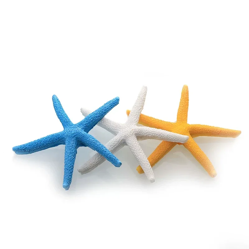 1Pc Coral Starfish Aquarium Scenery Ornaments Simulation Resin Starfish for Fish Tank Aquarium Decoration Yellow/White/Blue/Red