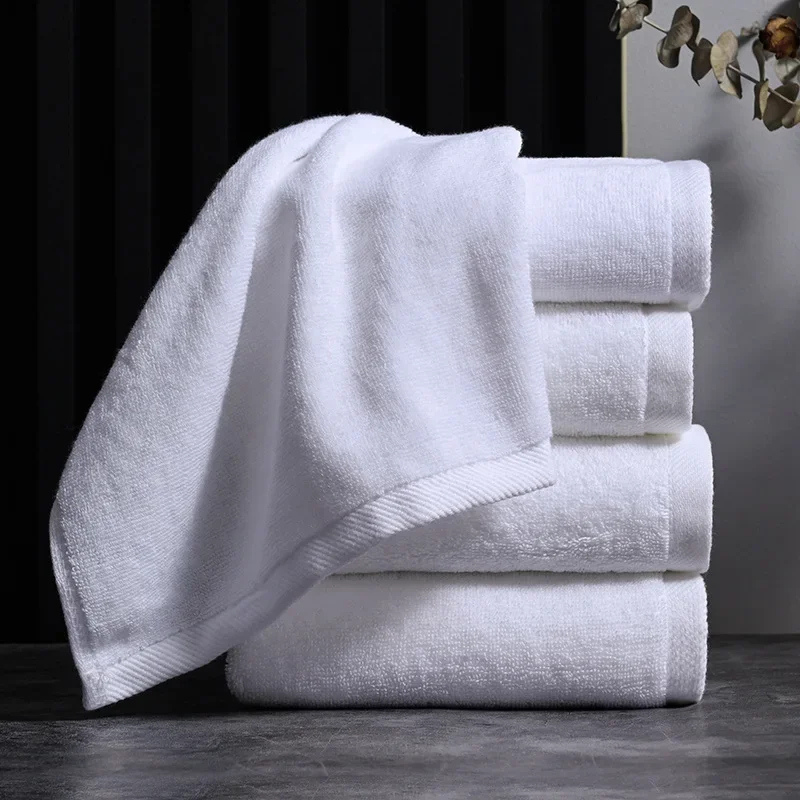 White Thickened Pure Cotton Bath Towel Strong Absorbent Soft Towels for Hotel Homestay Sauna Spa Gym Sport Fitness Home Textile