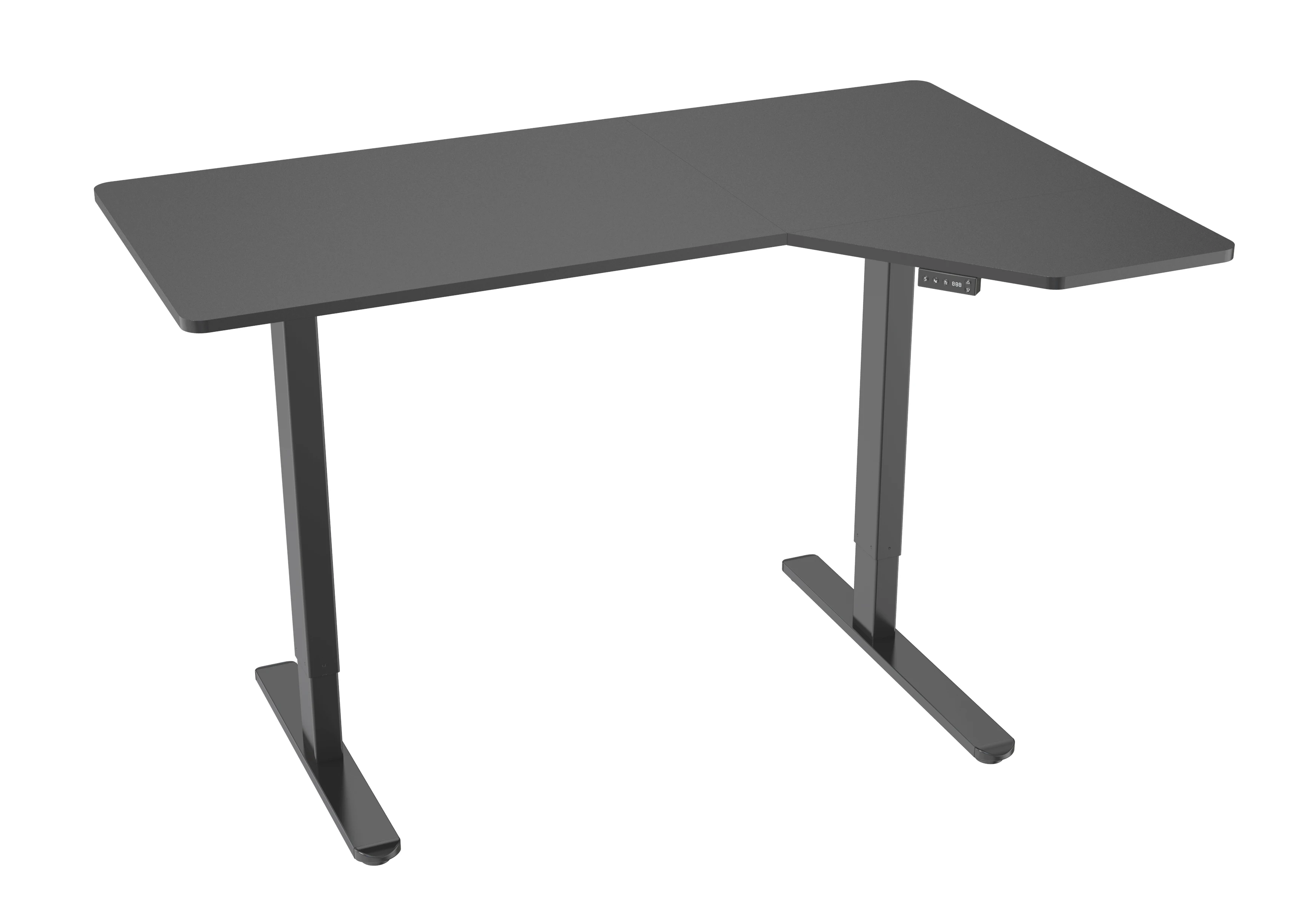 V-mounts Memory Setting Height Adjustable Electric Standing Desk with 80KG Load Capacity and Wood Surface GHED121D-3P-L