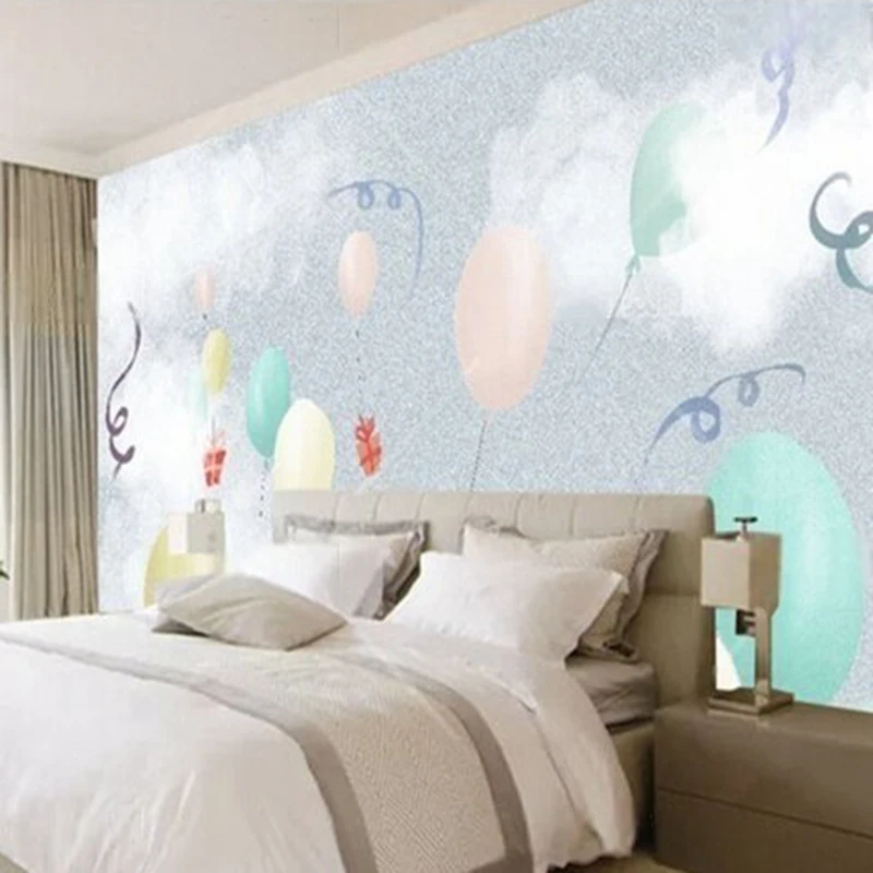 MU9192 Hand-painted simple cute cartoon balloon children's room fresh pattern home decoration TV bedroom backgroun Wall painting