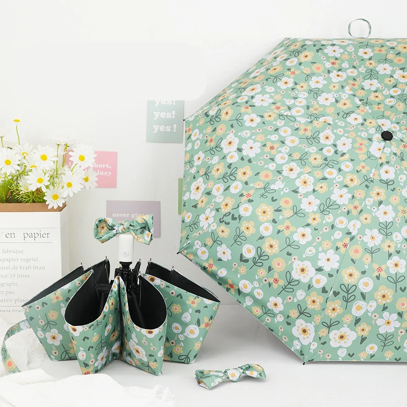 

Beautiful pastoral flowers，UV umbrella,Folding automatic umbrella,New lady's umbrella，Wind and sun protection Travel portable