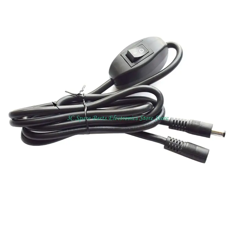 SZ DC12V Power Switching Button Extension Cord 5.5x2.1mm 5.5x2.5mm Male Female Connector For 12V LED Fan Blower Solar Panel