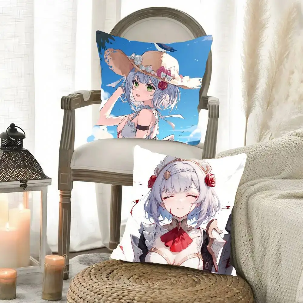 Noelle Genshin Impact Anime Pillow Case Fashion Square Pillowcase Bedroom Sofa Room Ins Decoration Leisure