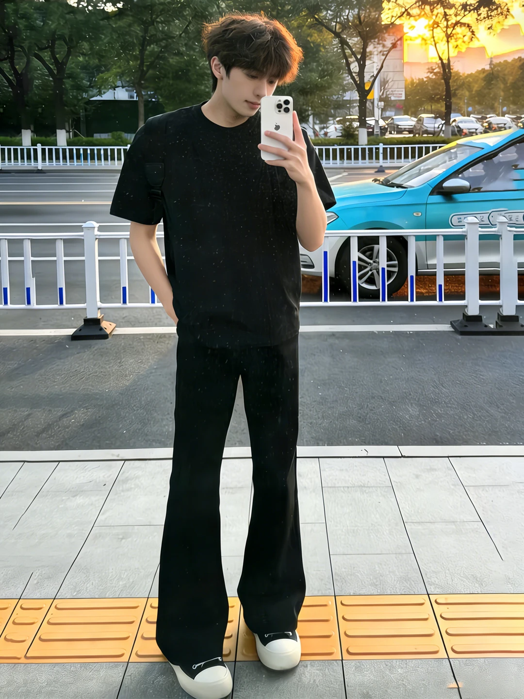 

Cleanfit Bla Bell Bot Jeans Men's Spring Rise Slimming Knife American High Street Straight Leg Pants