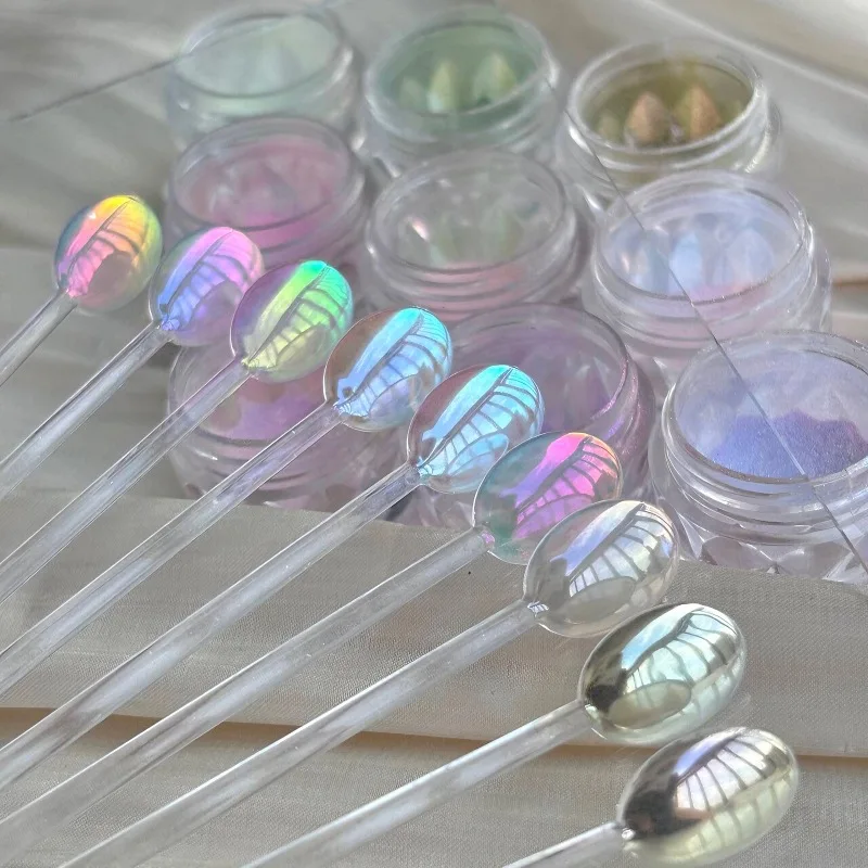 

Высококачественная радужная пудра Авроры для ногтей, блестящая пыль, хромированный лунный свет, натирающая на порошке, зеркальный пигмент, принадлежности для дизайна ногтей