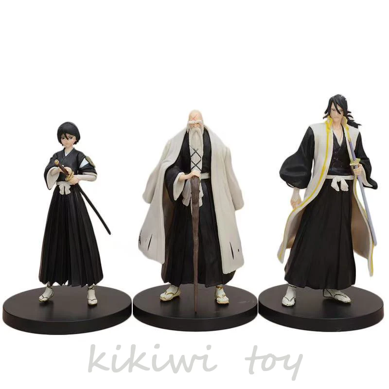 16cm Bleach Anime Figure Kuchiki Rukia Kuchiki Byakuya Yamamoto Genryuusai Shigekuni Figures Model Statue Doll Toy Birthday Gift