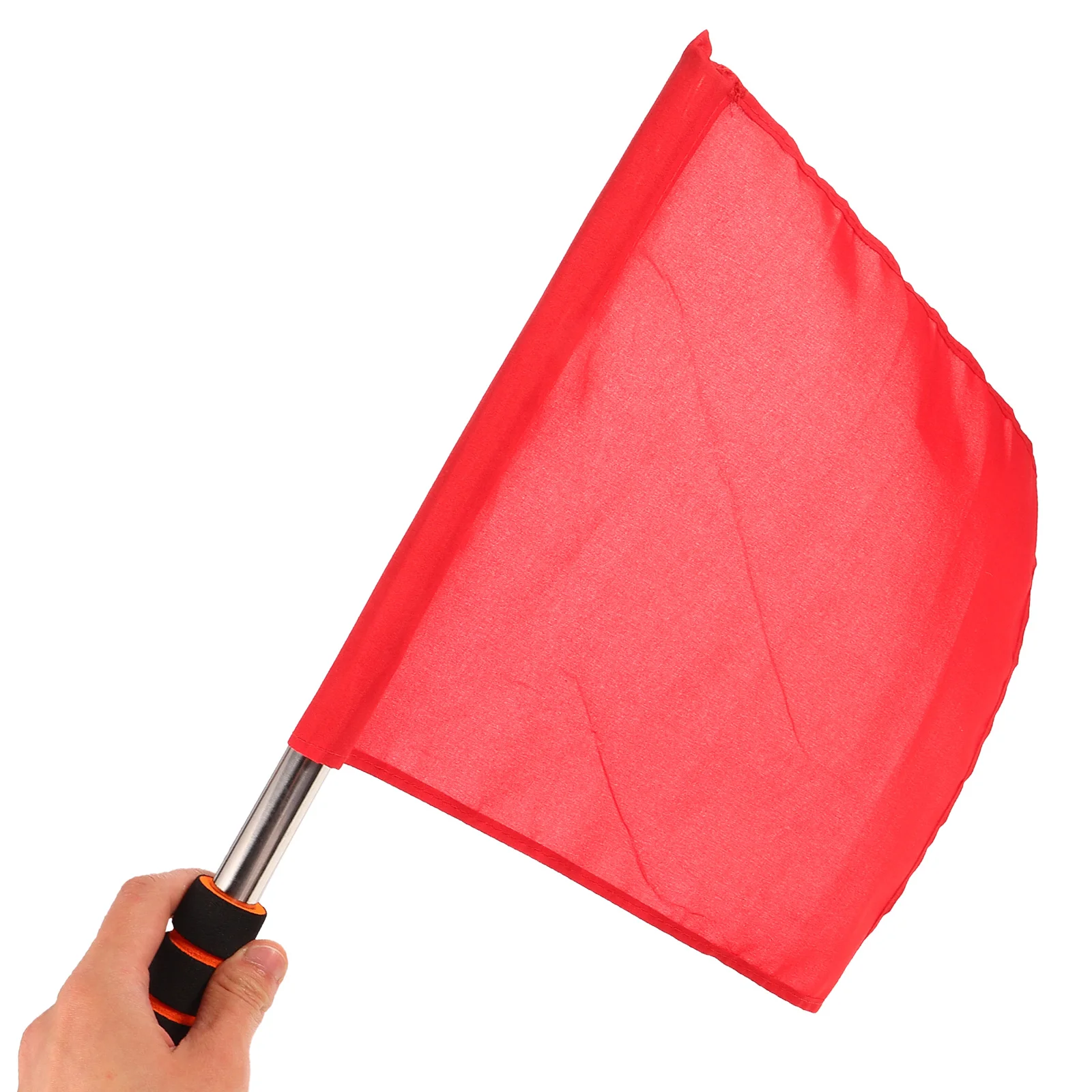 3 Pcs Sports Racing Car Referee Flag Red Flags Football Stainless Steel Cloth Match Safety Conducting Warning Signal