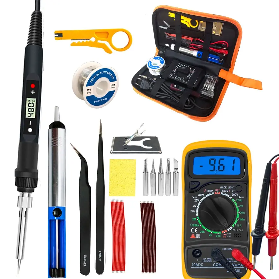 80W Digital Display Electric Soldering Iron Household Welding Adjustable Temperature Welding Pen Maintenance Tool Set