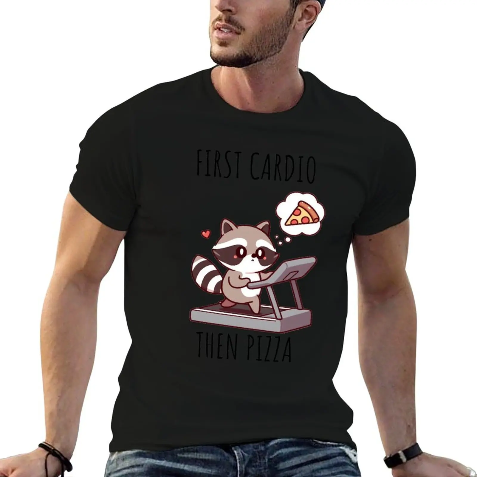 Cheat Day Raccoon T-Shirt Stretch Fabric Comfort T-Shirt