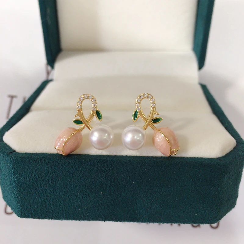 ZHBORUINI 2024 Nieuwe 100% Echte Natuurlijke Zoetwater Parel Oorbellen Vlinder Stud Oorbellen Voor Vrouwen Sieraden Gift Groothandel
