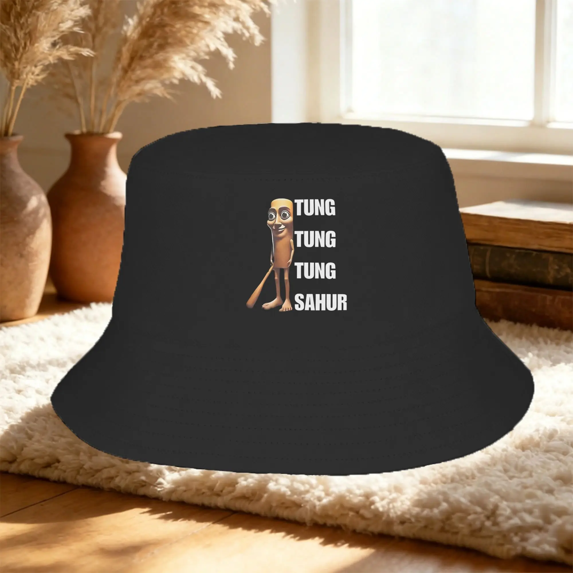 Chapeaux Bob Uniques pour Hommes et Femmes, Protection Solaire, Style Meme Italien 'Brainrot', pour la Pêche et les Escapades Décontractées
