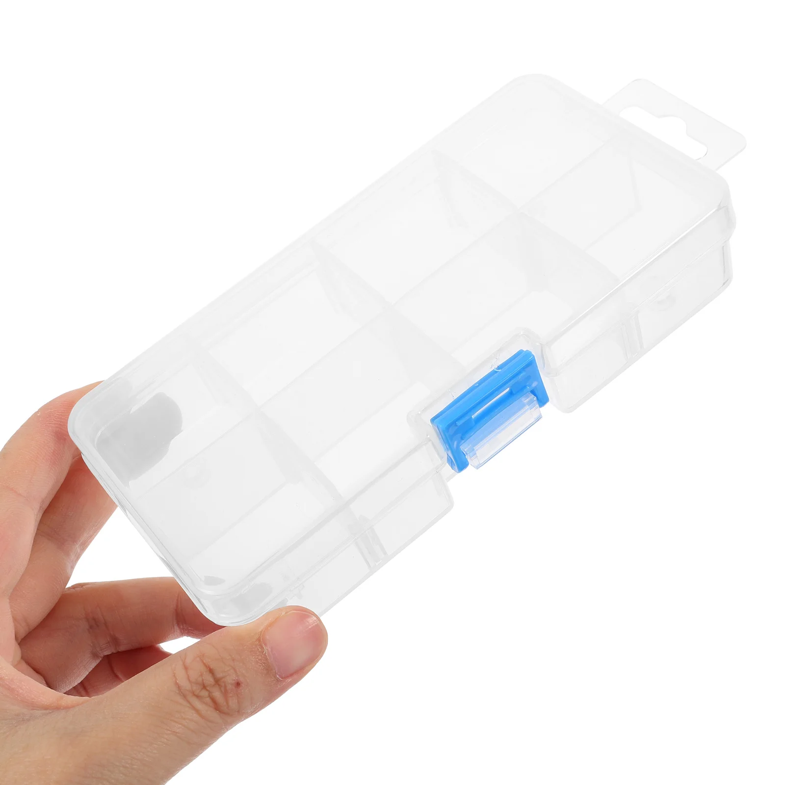 Caja de joyería transparente, estuche de almacenamiento de herramientas para uñas, 8 ranuras, organizador de escritorio a prueba de polvo, soporte de exhibición de maquillaje