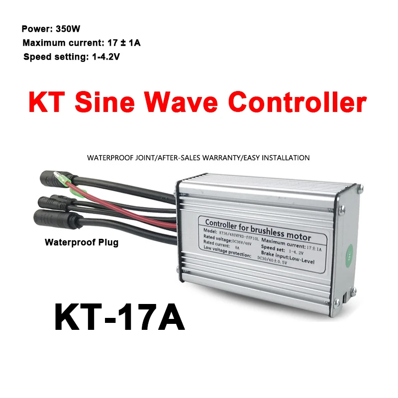 

Original Electric Scooter Controller 36V/48V E-bike KT-17A Sine Wave Controller Waterproof Plug with light Line ,refit Accessory