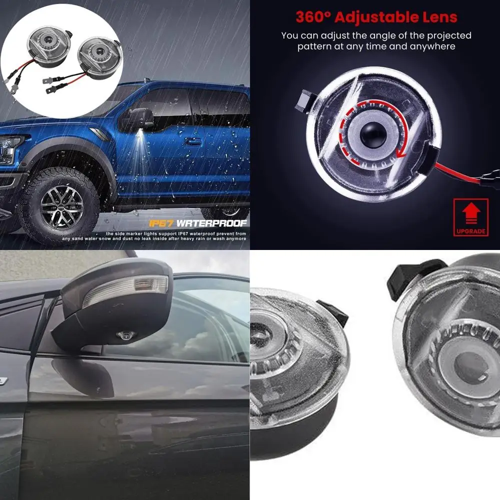 

2-Pack LED Logo Projector Puddle Lights for Ford F-150, Explorer, Edge, Expedition, Flex, Fusion, Taurus X, ST-LINE Edition