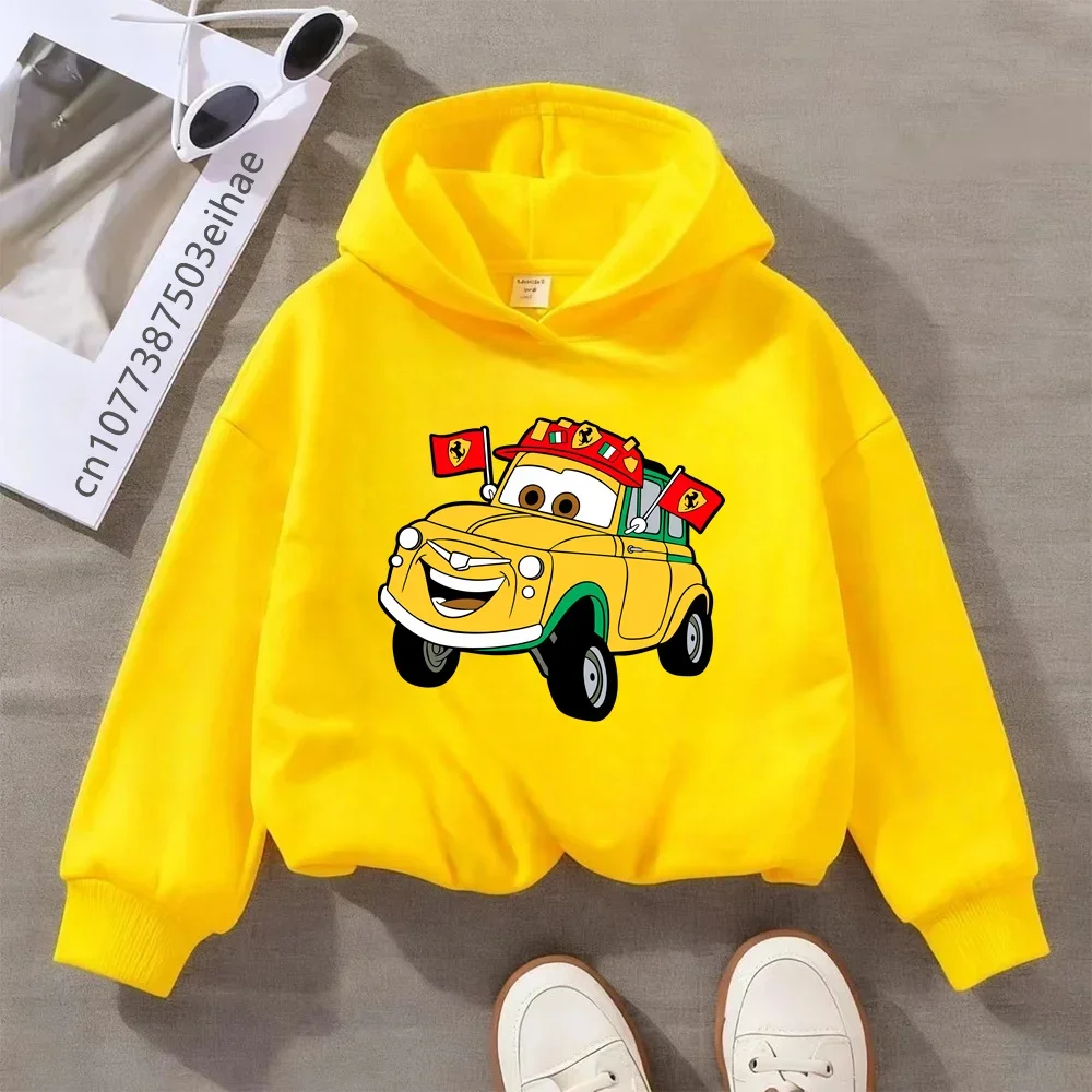 

Толстовка с капюшоном и гоночным принтом Lightning McQueen - Pixar, весенне-осенняя, легкая и мягкая повседневная одежда для мальчиков и девочек, для активного отдыха