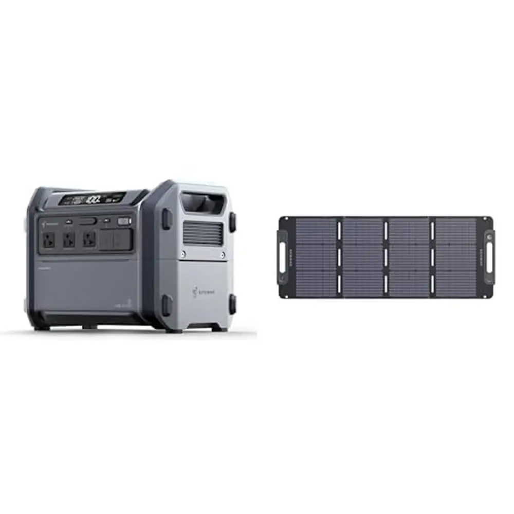 

2200W High-Power Cube Station & 100W Solar Panel Bundle Robust build Rapid Recharging Expandable Capacity Smart Sunlight