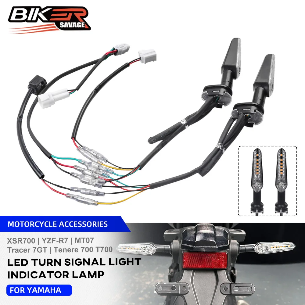 

For Yamaha Tenere 700 T700 LED Turn Signal Light YZF-R7 MT07 XSR700 2021-2025 Motorcycle Accessories Front Rear Indicator Lamp