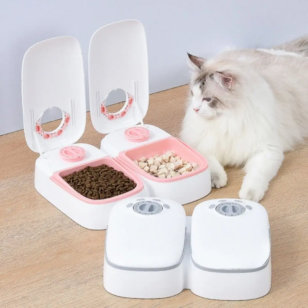 

Double Dowl High Quality Dry&Wet Separation Smart Cat Food Dispenser Food Dispenser Automatic Pet Feeder Timer Bowl Auto Feeder