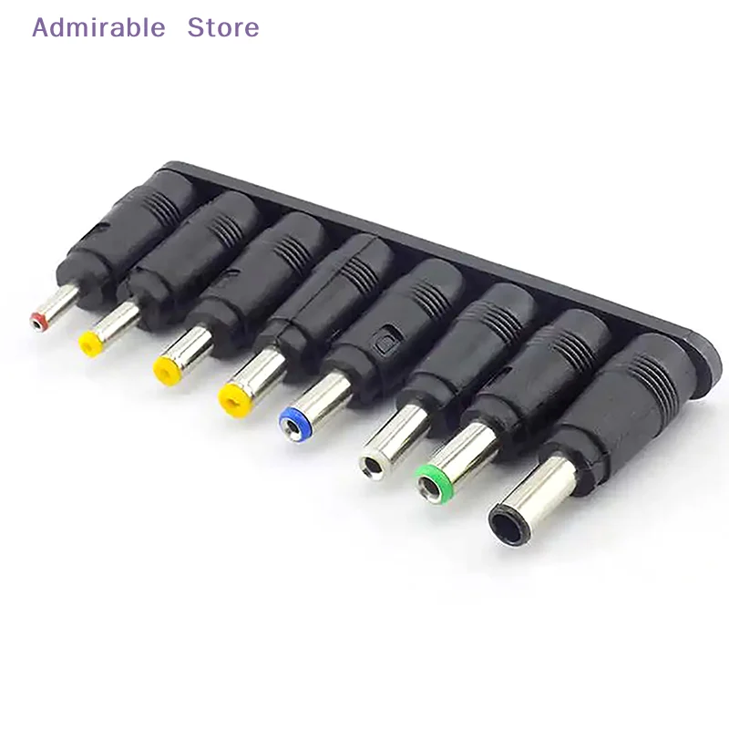 [W]8pcs Universal Laptop DC Power Supply Adapter Connector Plug AC DC Jack Charger Connectors Power Adapter Conversion Plug