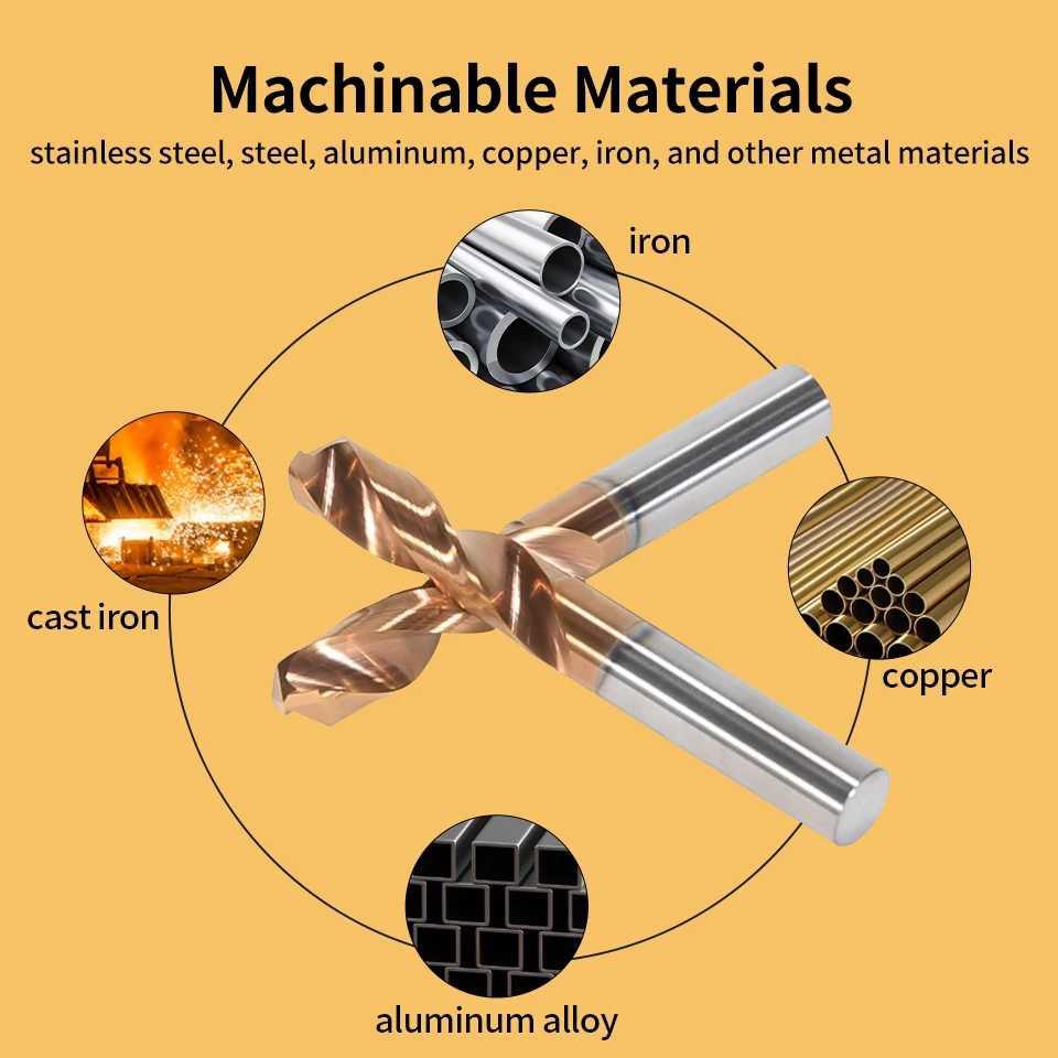 RIGTIP HRC55° Tungsten Carbide Drills Metal Drill Bits For Hard Metalworking CNC Lathe Steel Drilling Tool 0.5-20.0mm