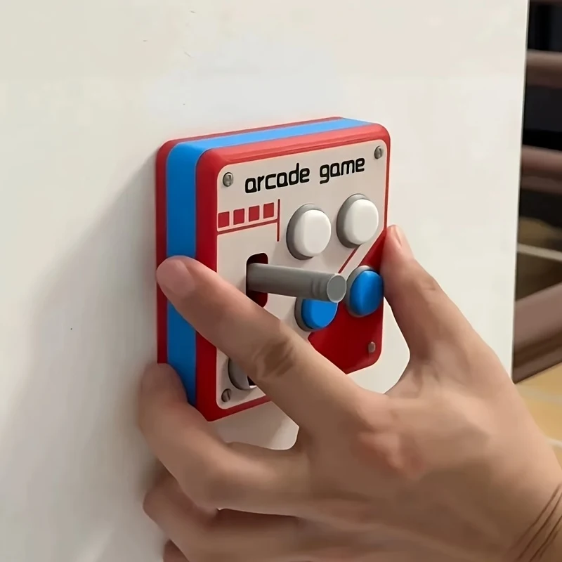 arcade joystick style light switch panel, retro game lever wall switch decor cover, funny esports room decor sliding toggle
