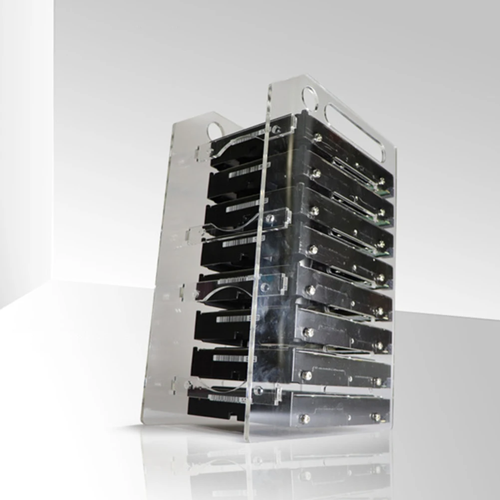 

8 Layers Disk Rack Shelf 3.5 Diy Hard Disk Rack Inch Computer Bracket Transparent DIY Storage External Heat Dissipation