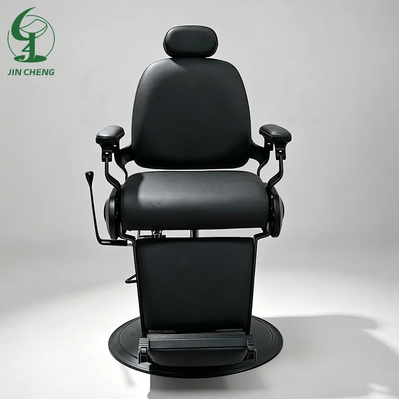 JINCHENG LIRONG Luxury Modern Heavy-Duty Hydraulic Foldable Height Adjustable 360 Degree Swivel Stainless Steel Barber Chair