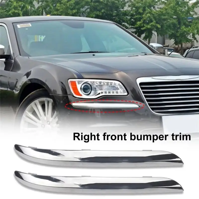 Superior-Chrome Front Bumper Molding Trim For 300 Accent 2011-2014 Front Bumper Trim Strip