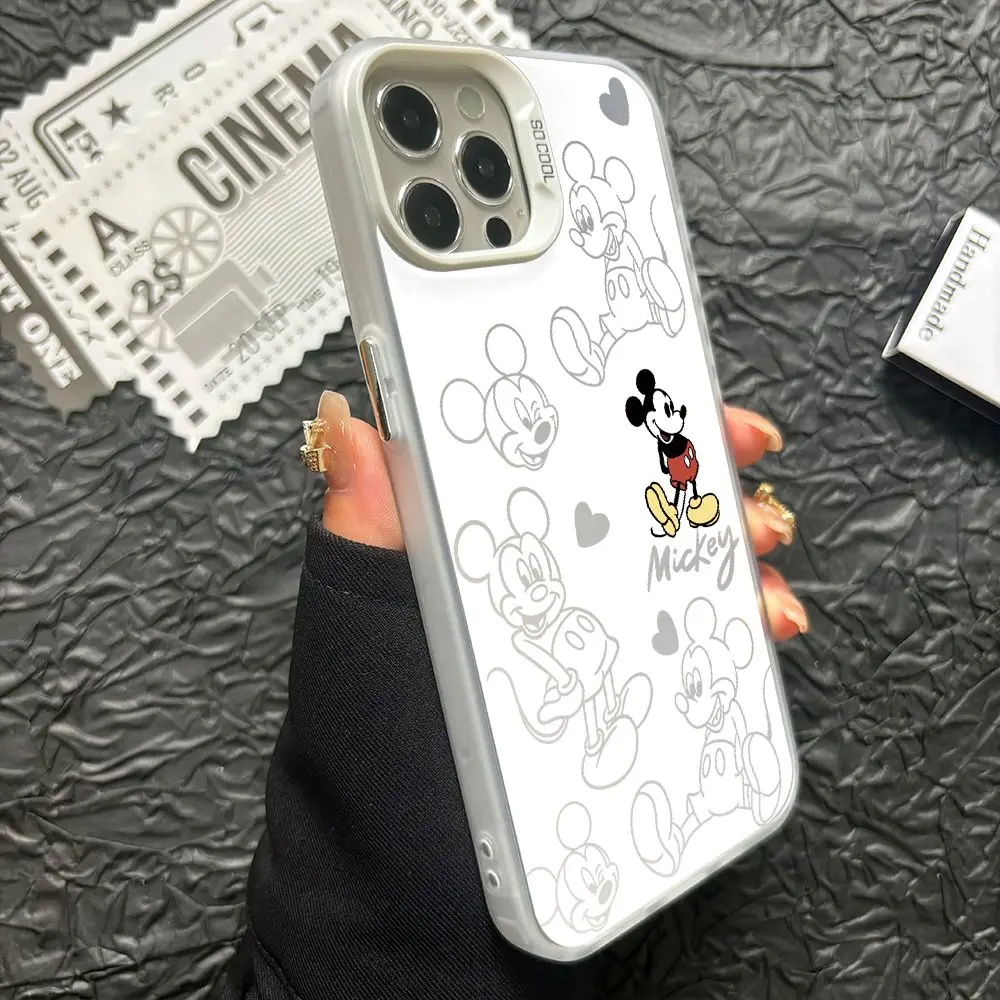 Cute Mickey Minnie Baby Phone Case for Vivo Y50 Y33s Y30 Y22 Y21 Y21s Y21t Y15s V29 V25 S17 S12 Pro 5G Colorful Silve Cover