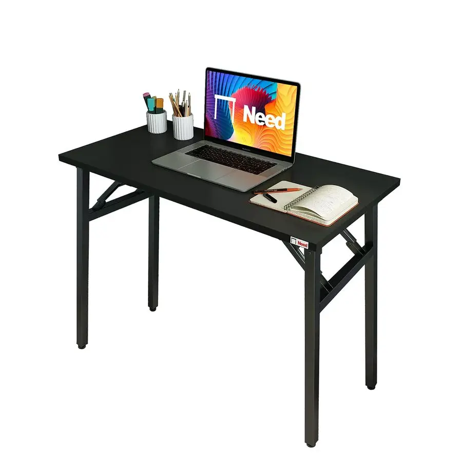 

Folding Desk 31 1 2 No Assembly Foldable Small Computer Table,Sturdy and Heavy Duty Writing Desk for Small Spaces, BlackBlack F