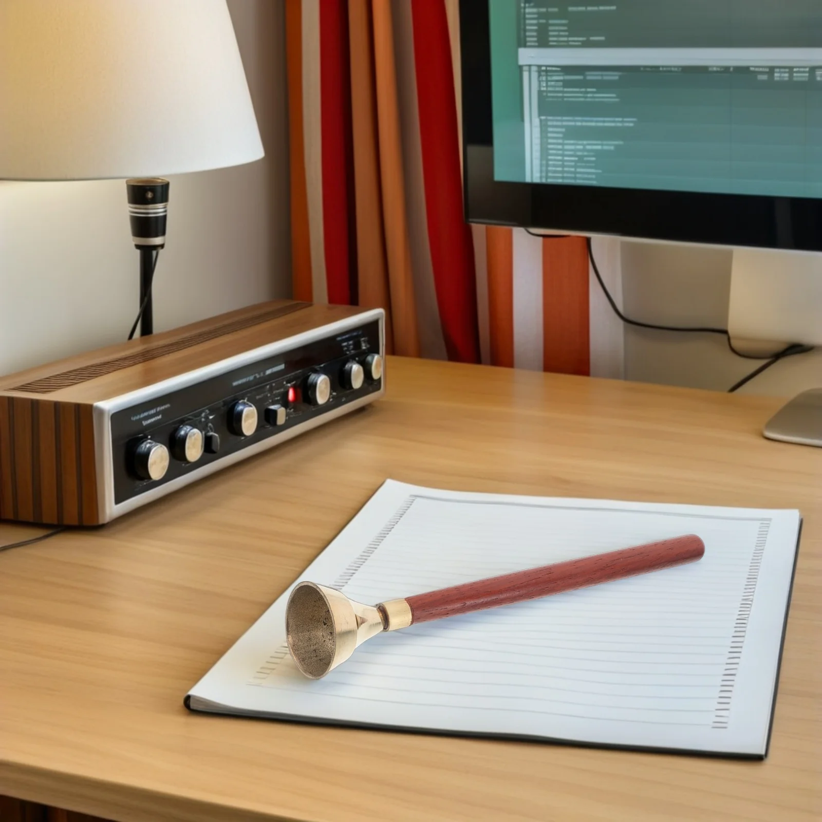 1 Paar musikalische Handglocken mit Holzgriff, Orff-Schlaginstrument-Set für die frühe musikalische Bildung, Glockenspiel-Set