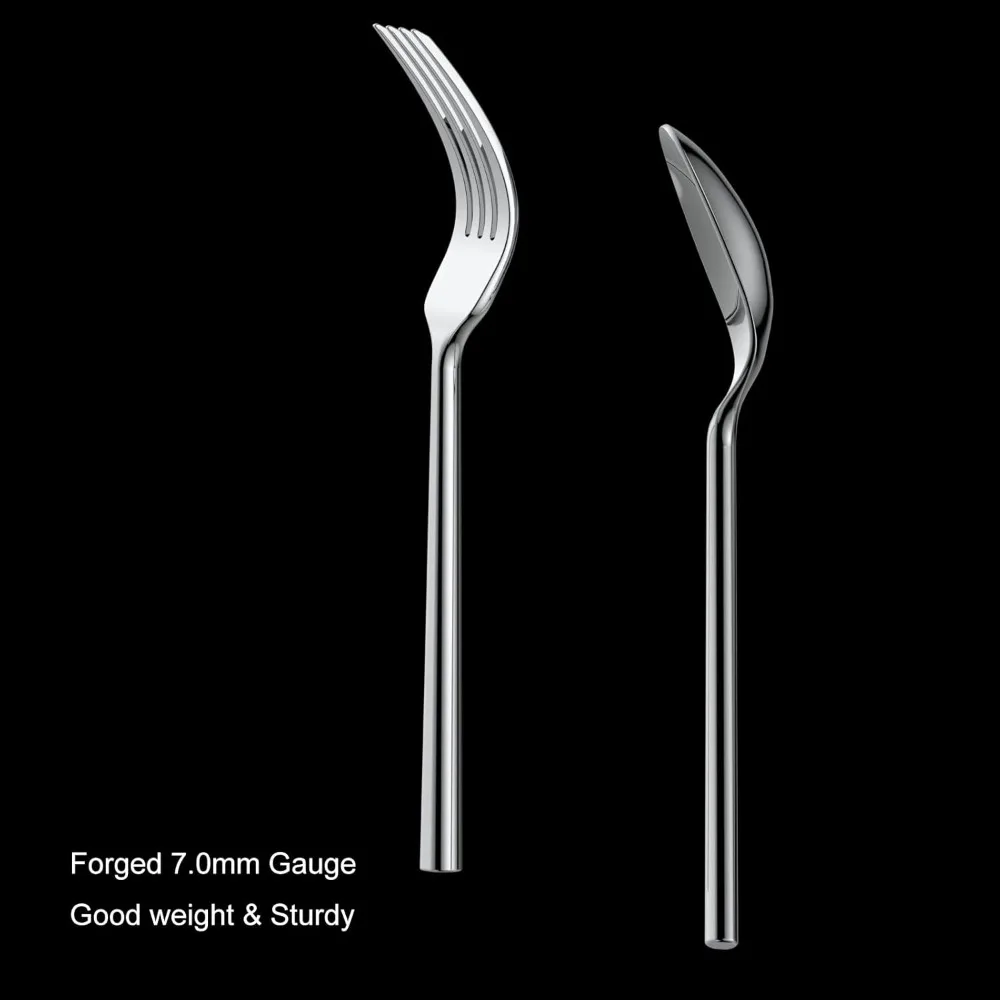 

Набор кованых столовых приборов Potter, 65 предметов, сервиз для 12 — набор столовых приборов из нержавеющей стали премиум-класса, современный дизайн с атласной отделкой