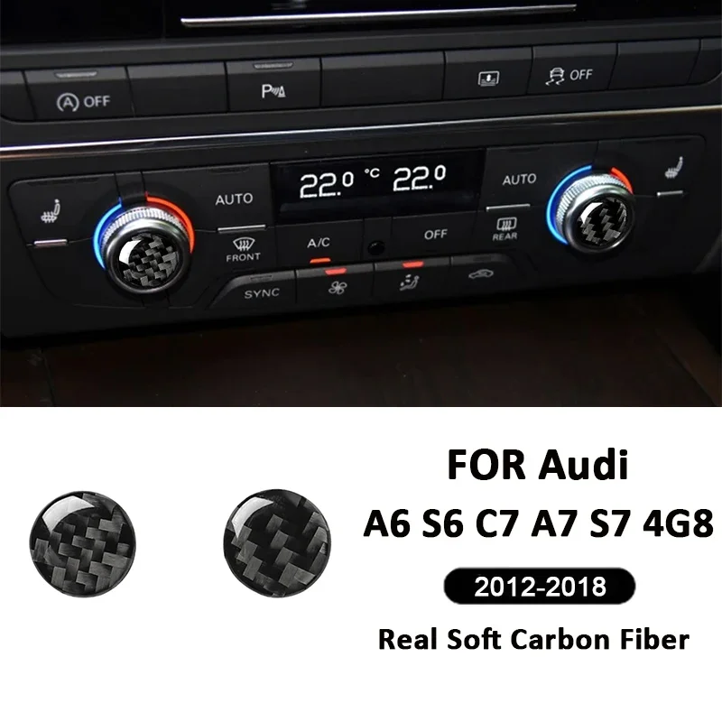 

Carbon Fiber Auto Air Conditioning Control Button Spots Sticker For Audi A6 C7 Accessories S6 A7 S7 4G8 2012-2018 Interior Parts