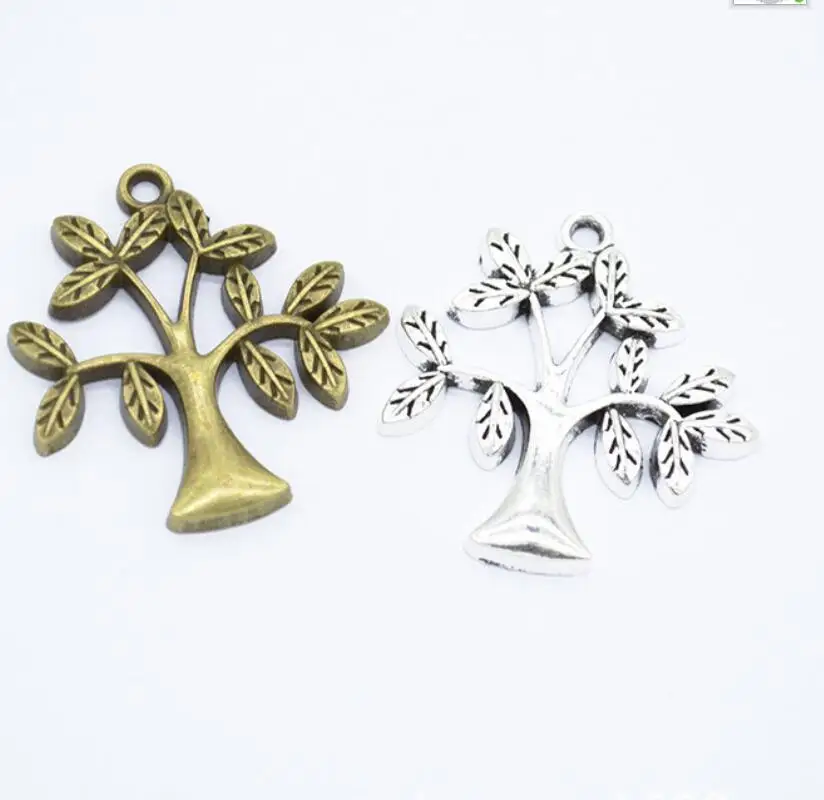 60pcs Charms World Peace Life Tree 32*30mm Antique Silver Color Pendants Making DIY Handmade Tibetan Finding Jewelry F0615