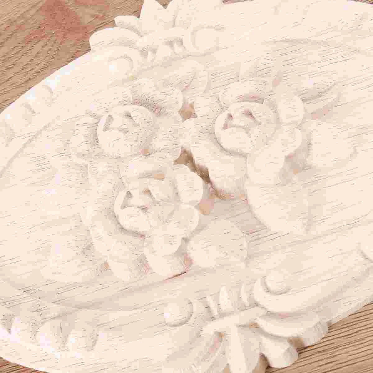 Decorative Appliques for Furniture Flower Decorations Unpainted Frames Carved Onlay Decals Wooden