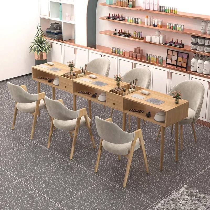 Women Beauty Nail Table Manicure Living Room Nordic Professional Manicure Table Exquisite Wooden Mesas De Manicura Furniture HY