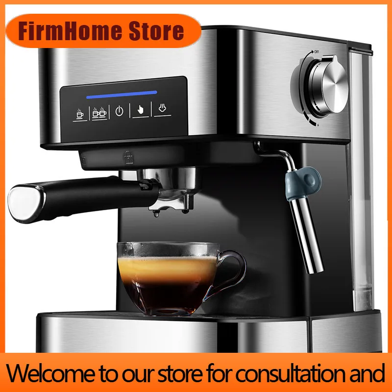 FirmHome StoreHousehold Office Italian Stainless Steel High-Pressure Semi-Automatic Coffee Machine