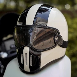 White Black Full Face Helmets Motorcycle Man Capacete De Moto Masculino Lightweight Fiberglass Cruising Moto Cover Cap DOT