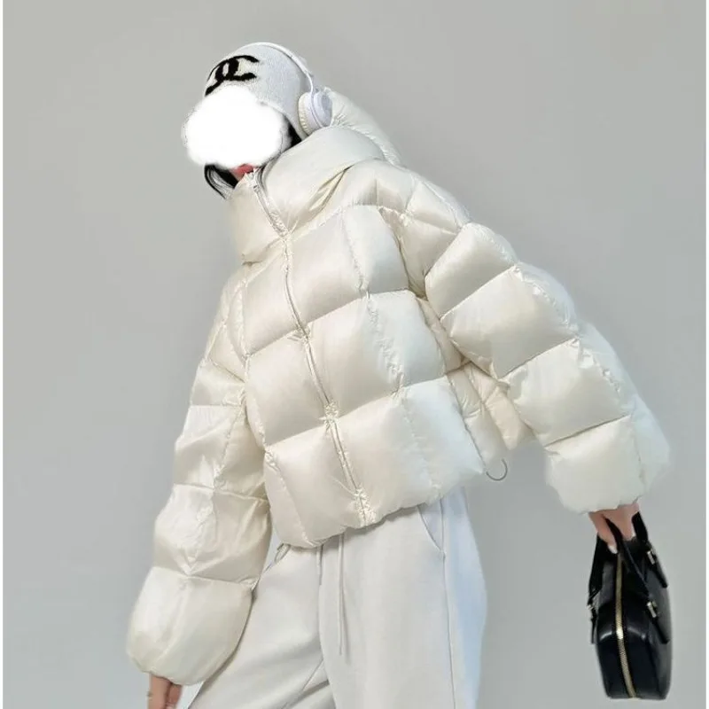 

Модная универсальная хлопковая одежда с капюшоном, женская укороченная утепленная свободная куртка-бомбер