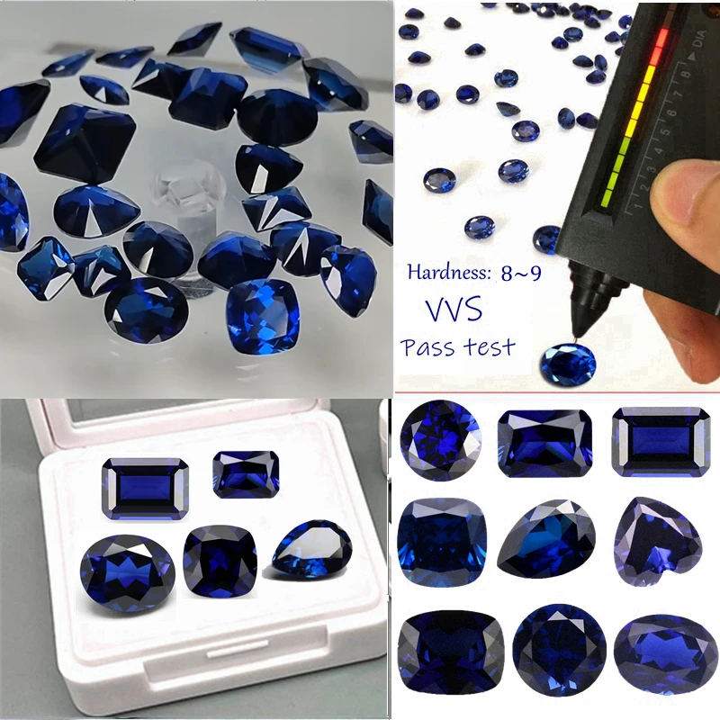 Boxed Pretty Sapphire Square Cut 12×12mm High Hardness Test VVS Loose Gemstones for Jewelry Accessories/Collection/Inlay/Gift