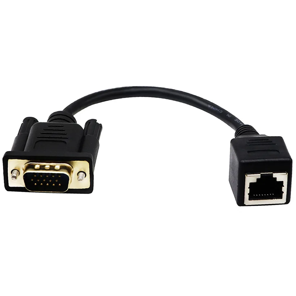 Estensore da RJ45 a VGA maschio a LAN CAT5 CAT6 Cavo Ethernet di rete RJ45 Adattatore femmina Convertitore interruttore aggiuntivo per computer