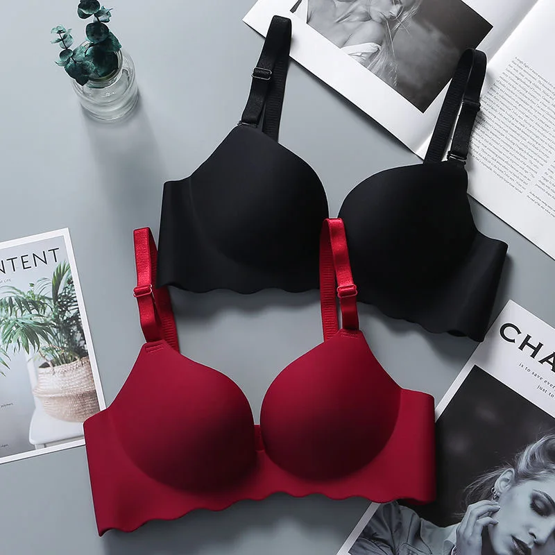 High Quality Wine Underwear Push Up Bras and Panty Set for Women No Underwire Brassiere Seamless Bras Lingerie Sets Sexy Panties