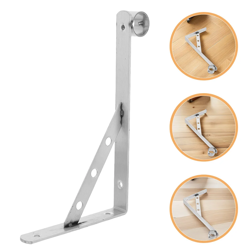 

Wall Mounted Metal Pole Support Base Heavy Duty Rod Holder for Closet Shelf Hanging Clothes Drying Rack Stainless Steel Brackets