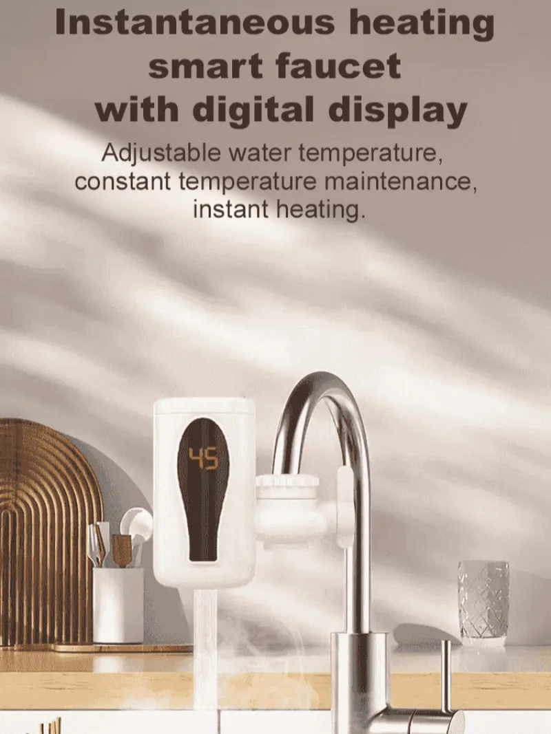 

Household intelligent digital display three seconds quick heating tantaneous fast heating faucet